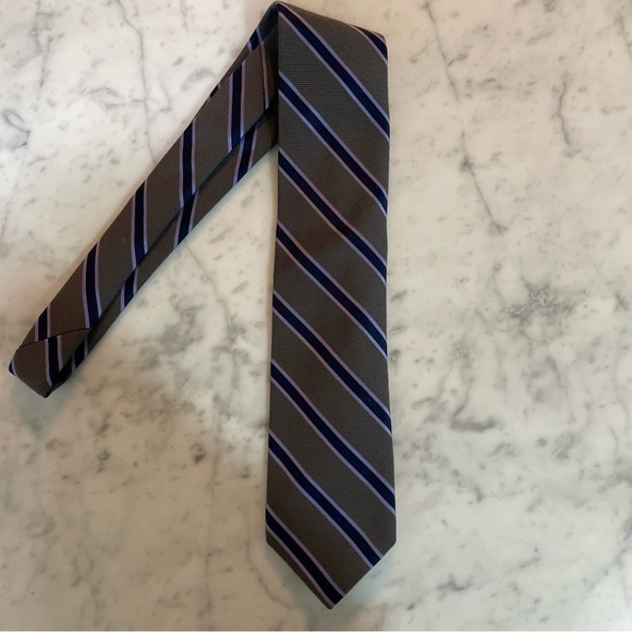 Classic Loro Piana Dot Made In Italy Robert Talbot Repp Stripe Tie Lot 100% Silk - Picture 8 of 12